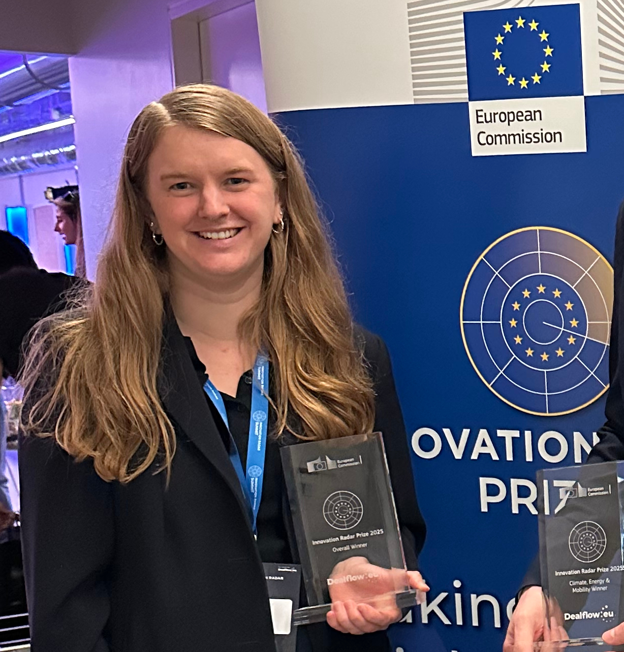 Katharina Latsch accepted the award on the behalf of ExoMatter at the event. Credit: ExoMatter